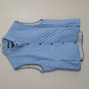 Barbour Fulbourn Lightweight Quilt Gilet Vest Blue/Tan Size 10